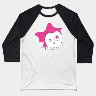 Cute Skull with Pink Bow Baseball T-Shirt